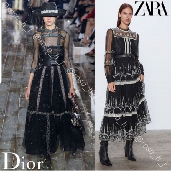 Zara Dresses Zara Embroidered Tulle Dress Poshmark